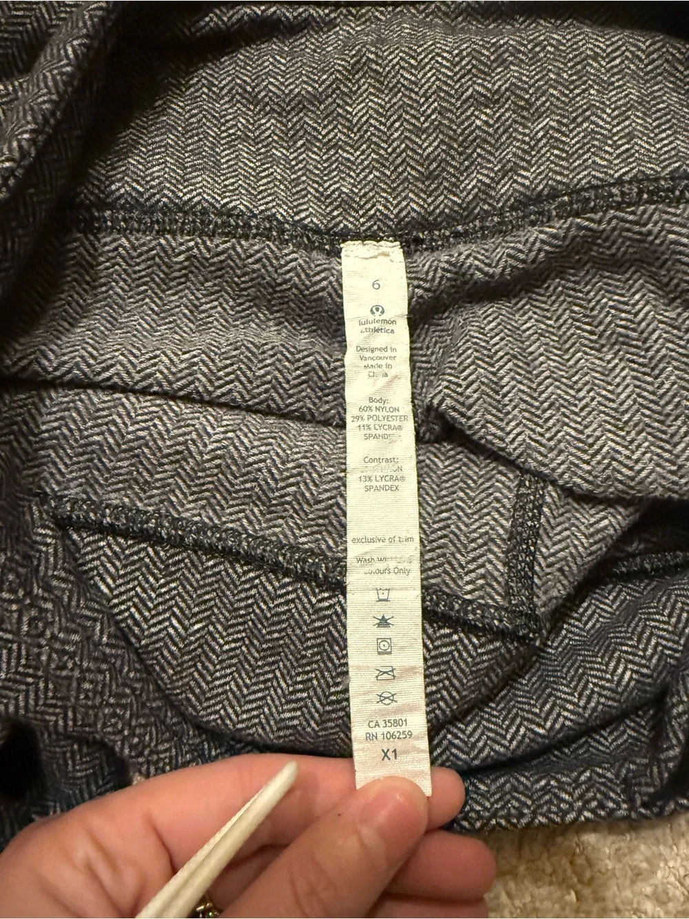 lululemon athletica Heathered Dark Grey Herringone Leggings
